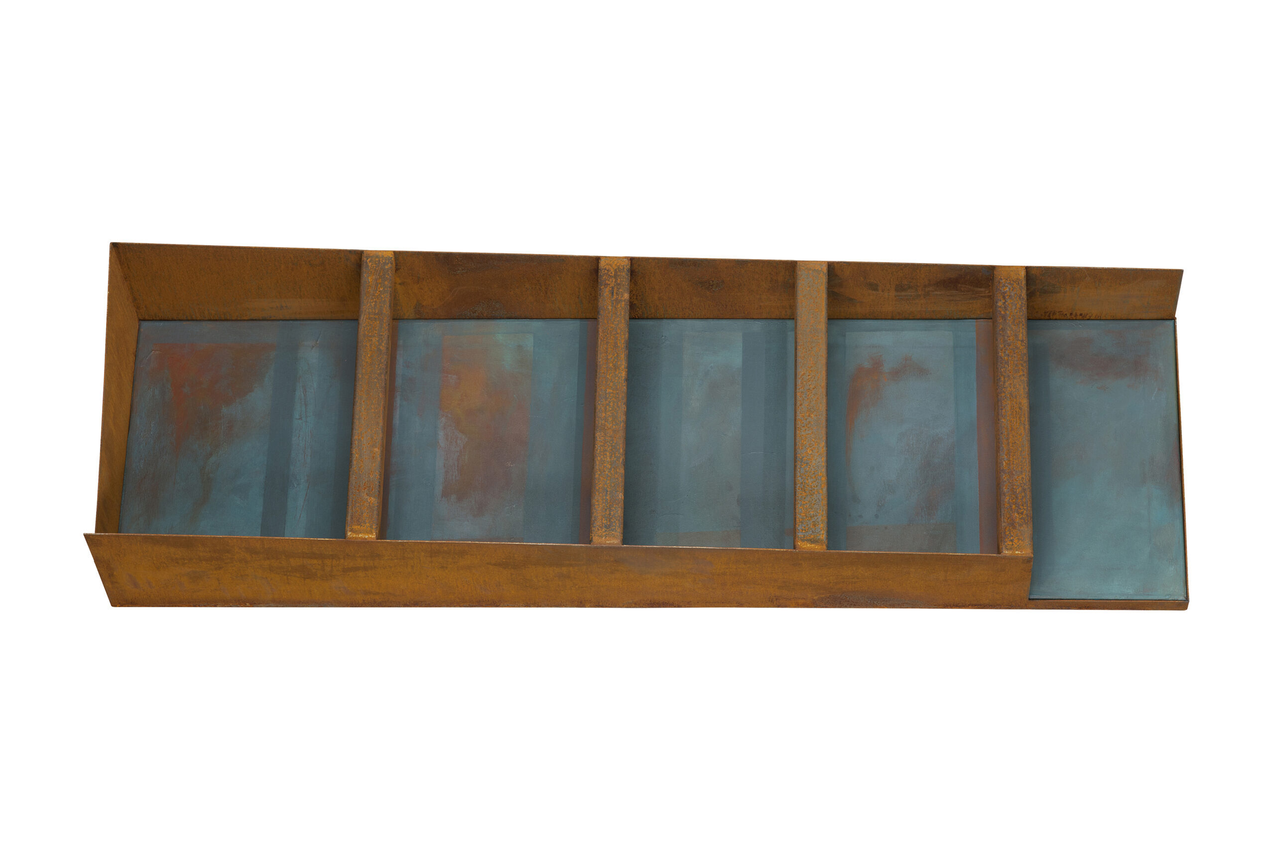 KOLUMNADA_ stal, MDF, akryl, 55x140 cm_